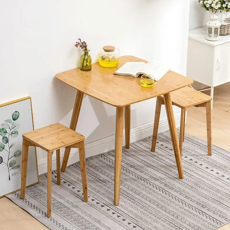 Dining Table Nordic Small Coffee Table Tea Table Ins Style Corner Discussion Bamboo Leisure Table Simple Modern Living Room mesa