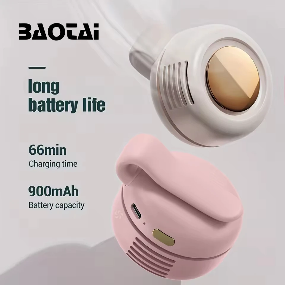 

Waist Clip Mini Fan Portable, 360 Angle Bladeless Push Button Electric Fan Rechargeable Handheld Outdoor Fan Strong Wind 3-speed