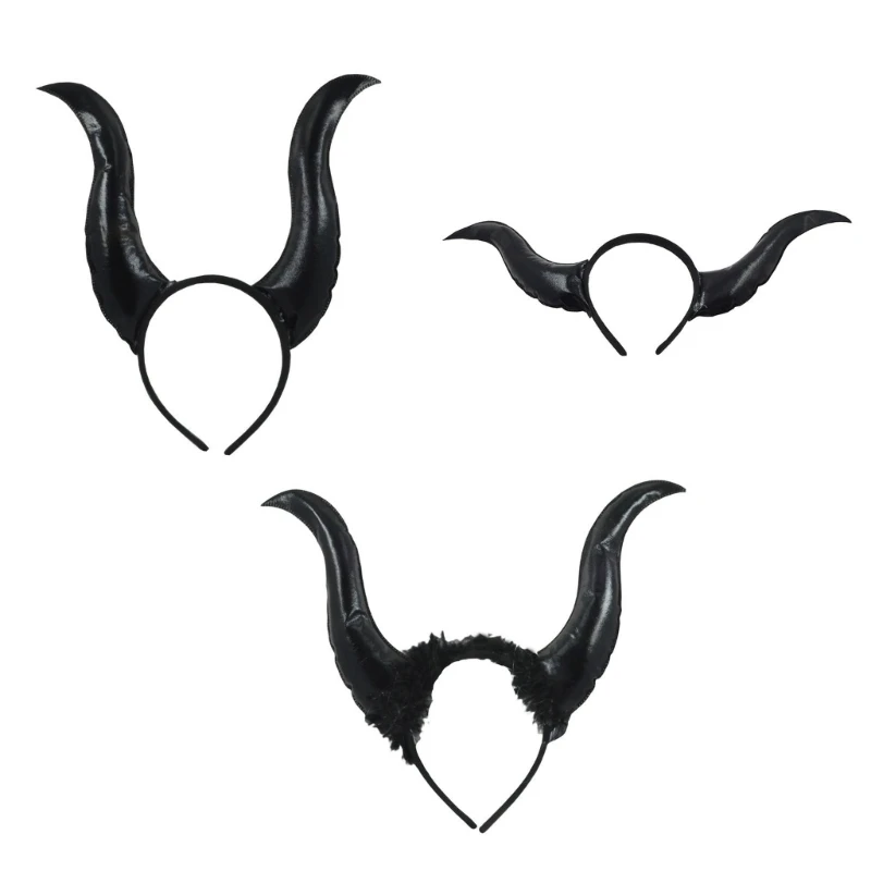 Soft Devil Cool Headband Animal Stage Dark Princess Hair Hoop for Kids Shows