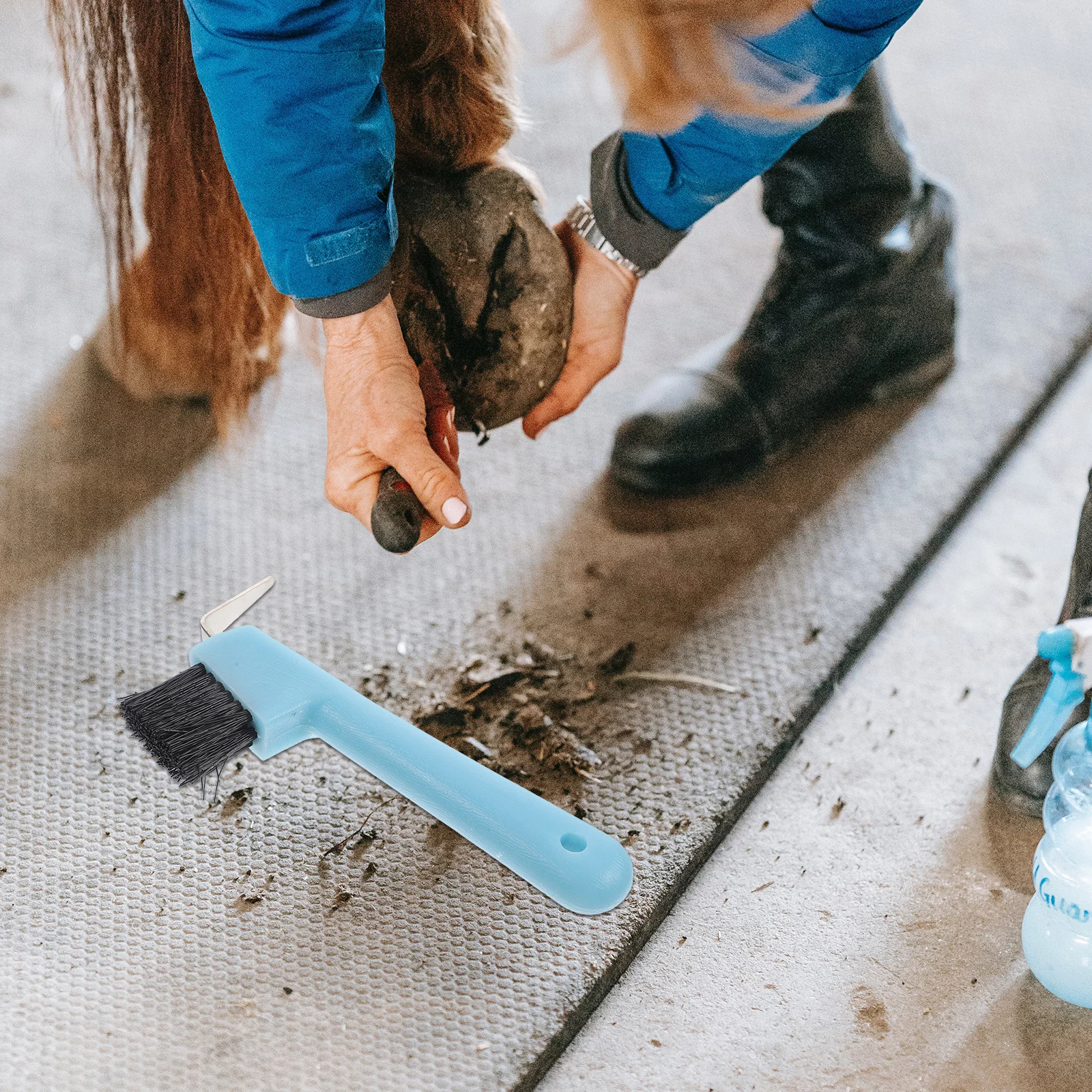 أداة اختيار وفرشاة محمولة 2 في أداة تهذيب الحواف، منظف فعال على حدوة الحصان للحالات الرطبة أو الباردة