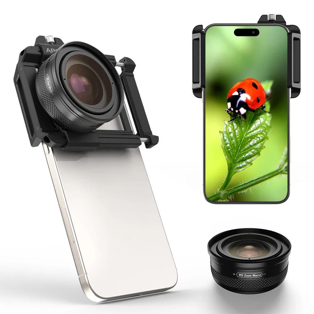 APEXEL 10-20X Zoom Macro Lens HD Micro Phone Camera Lenses Support Eye Macro Photography for iPhone Samsung and all Smartphones