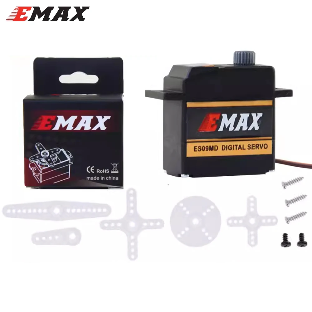 EMAX ES09MD 4.8-6V 2.6kg Dual-bearing Metal Gear Digital Servo With Futaba,JR Plug For Trex Align 450 Helicopter Airplane Parts