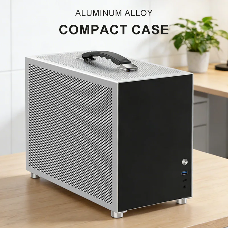 Portable Aluminum Light Mini ITX Case Removable Inner Frame ATX PSU 140mm Support 280mm 240mm AIO for compact builds