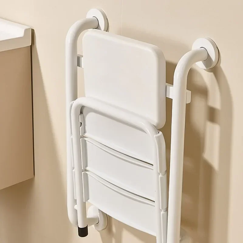 Non-slip Backrest Folding Stool Bathroom Chair Disability Aids, Wall Mounted Shower Seat, Bath Chairs Barrier Free Shower Stool