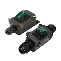 Outdoor Waterproof Rocker Switch 12V/24VDC 110V/220VAC Electric Wire Box PG9 PG11 Terminal Connector for Cable 4MM-8MM 7-12MM