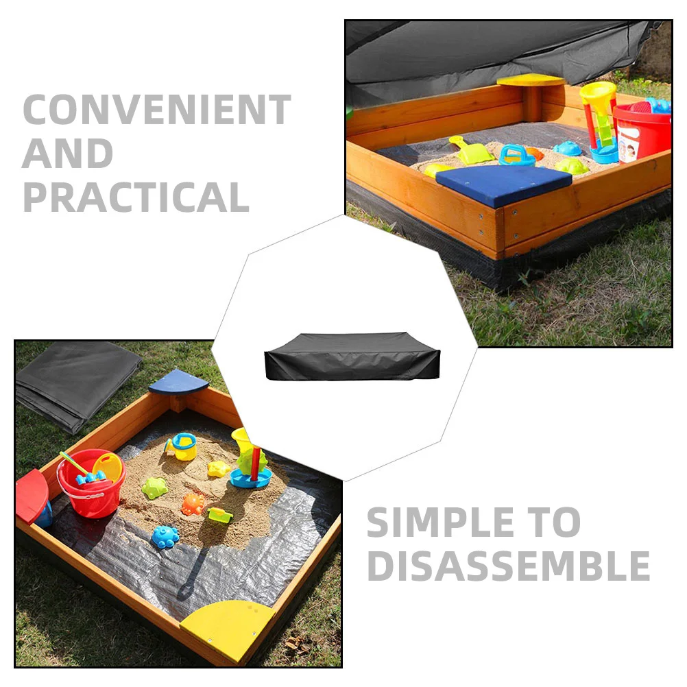 

Waterproof Sandbox Cover 120x120CM Black Children Outdoor Canopy Dust Proof Sun Protection Thick Wear Resistant