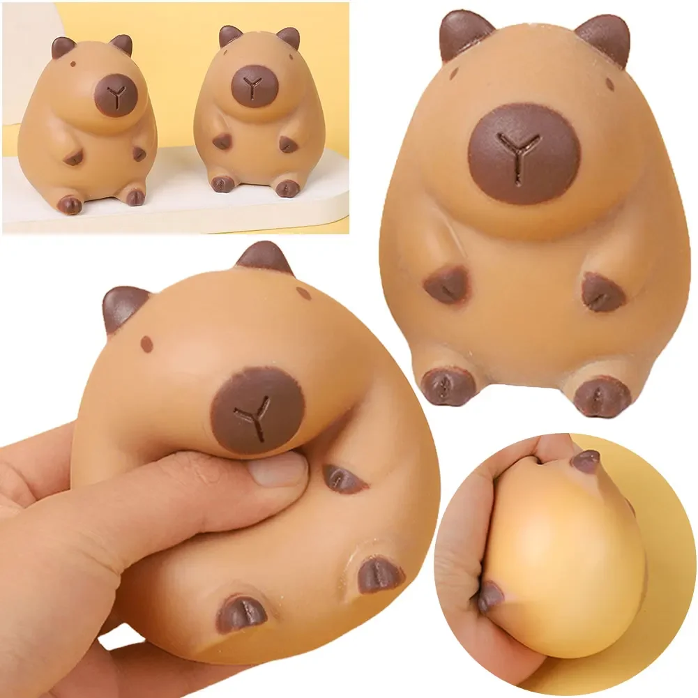 Capybara Slow Rebound Toy Stress Relief Funny Animal Squeeze Toy Cute Capybara Shape Squeeze Ball Birthday Gift for Kids