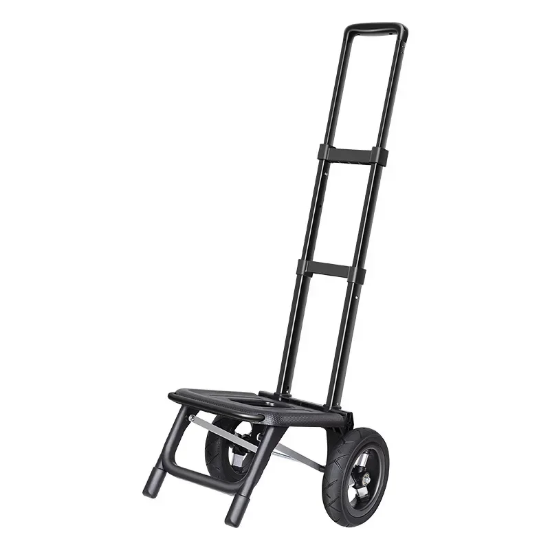 

21cm Big Wheels Shopping Trolley Aluminum Alloy Pull Rod Folding Carrier Cart Telescopic Hand Truck Luggage Trailer Grocery