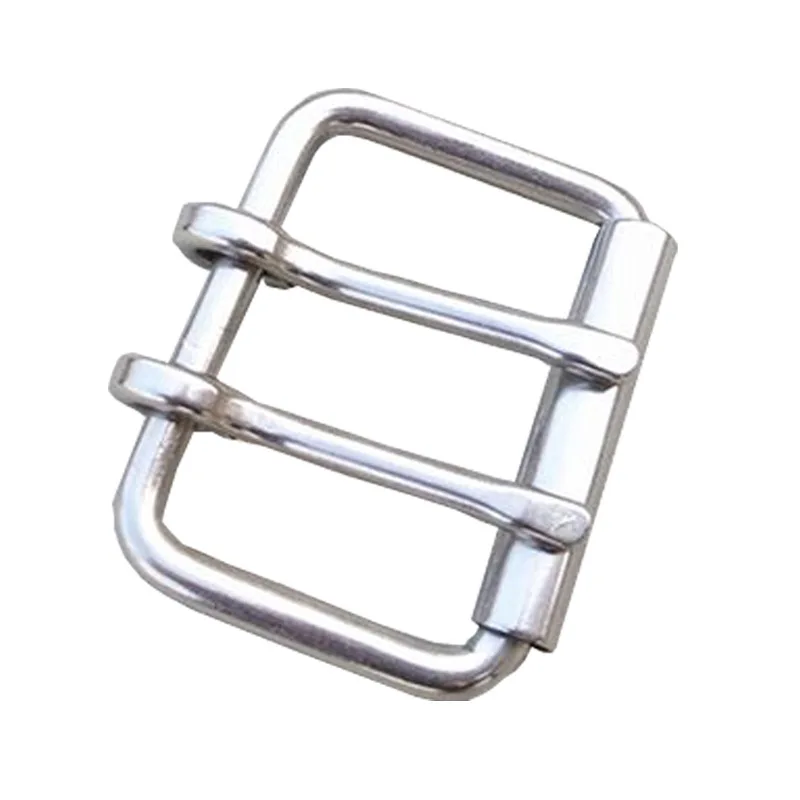 Stainless Steel Double Pin Buckle Solid Cowboy Belt Buckle With Roller DIY Metal Belt Buckle Fits 40MM 50MM Straps