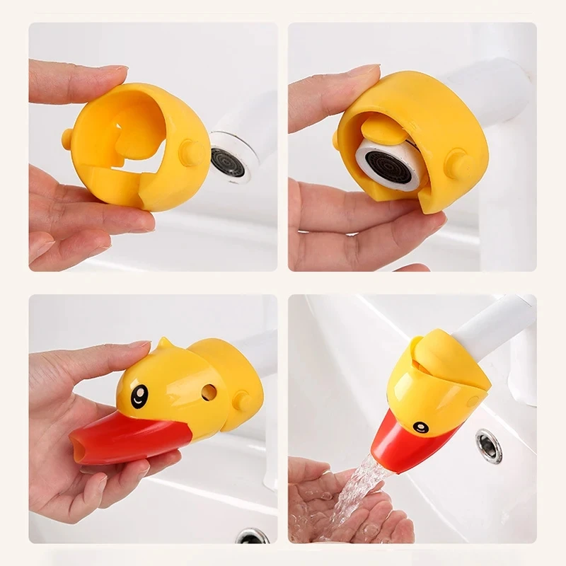 Children\'s faucet extender hand washing cute duck Faucet accessories cartoon baby hand washing anti-splash water