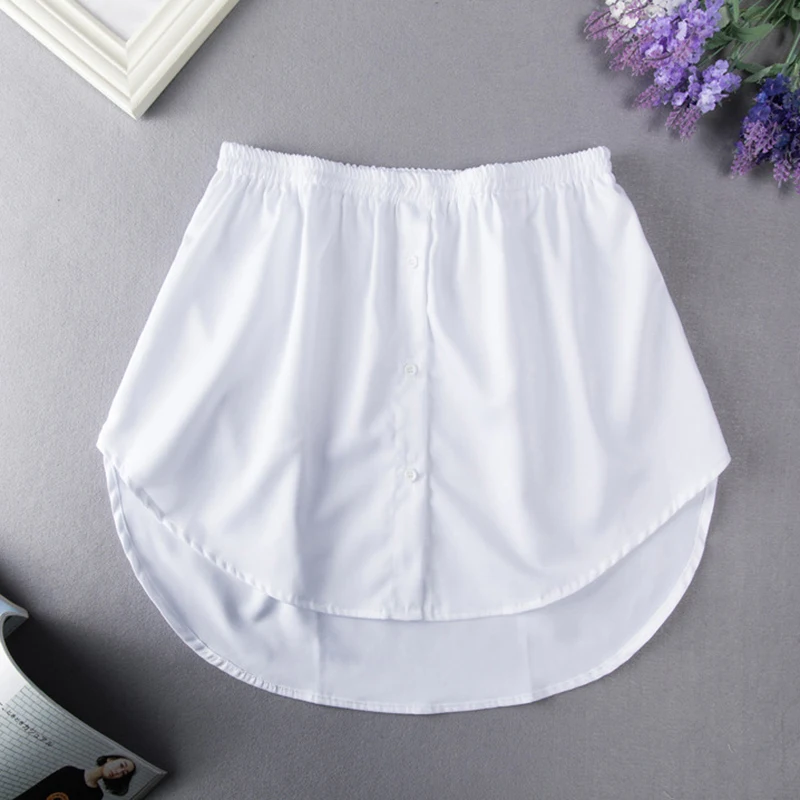 Detachable Underskirt Polyester Shirt Extender for Women Irregular False Skirt Tail Blouse Hem Black Mini Skirt Extender Hemline