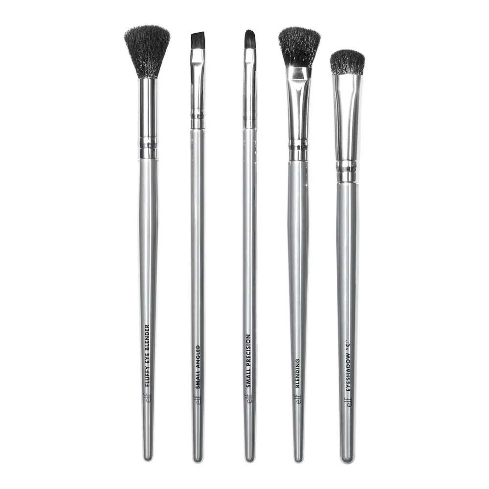 Smoky Eye Brush Kit 5 Piece Set Vegan Cruelty-Free Synthetic Brushes Eyeshadow Blending Precision Fluffy Eye Blender Ideal Smoky