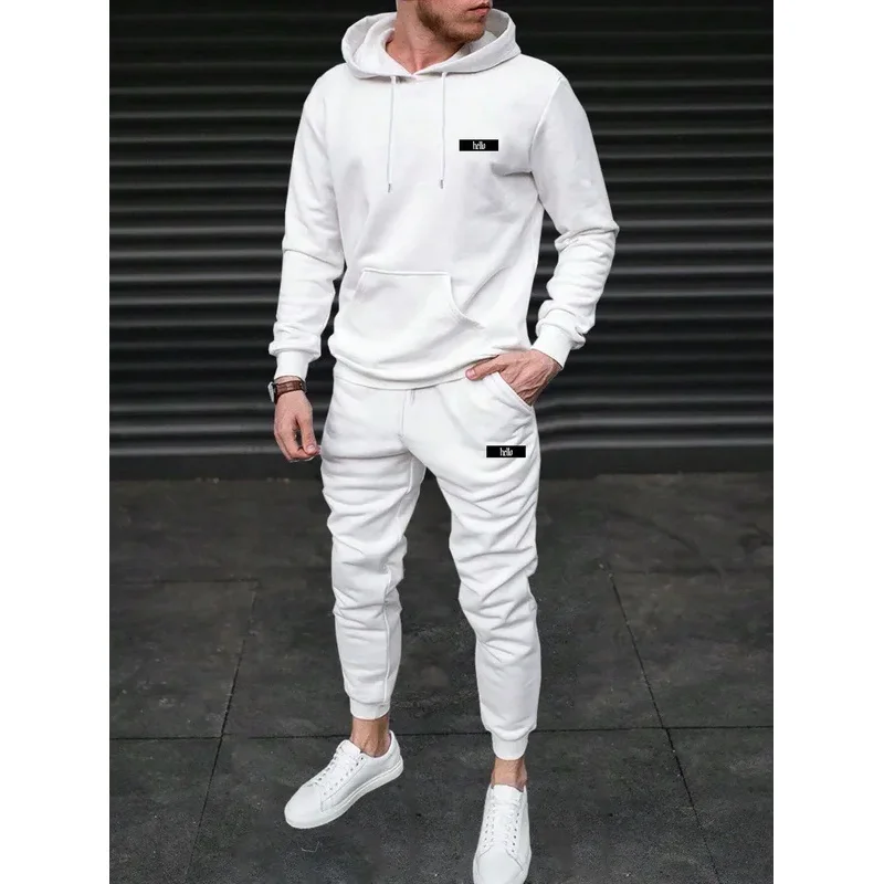 

Autumn Winter Two Piece Set for men Drawstring Women's Tracksuit Hooded Suit Quality Comfortable Casual Pullover Fashion Daily