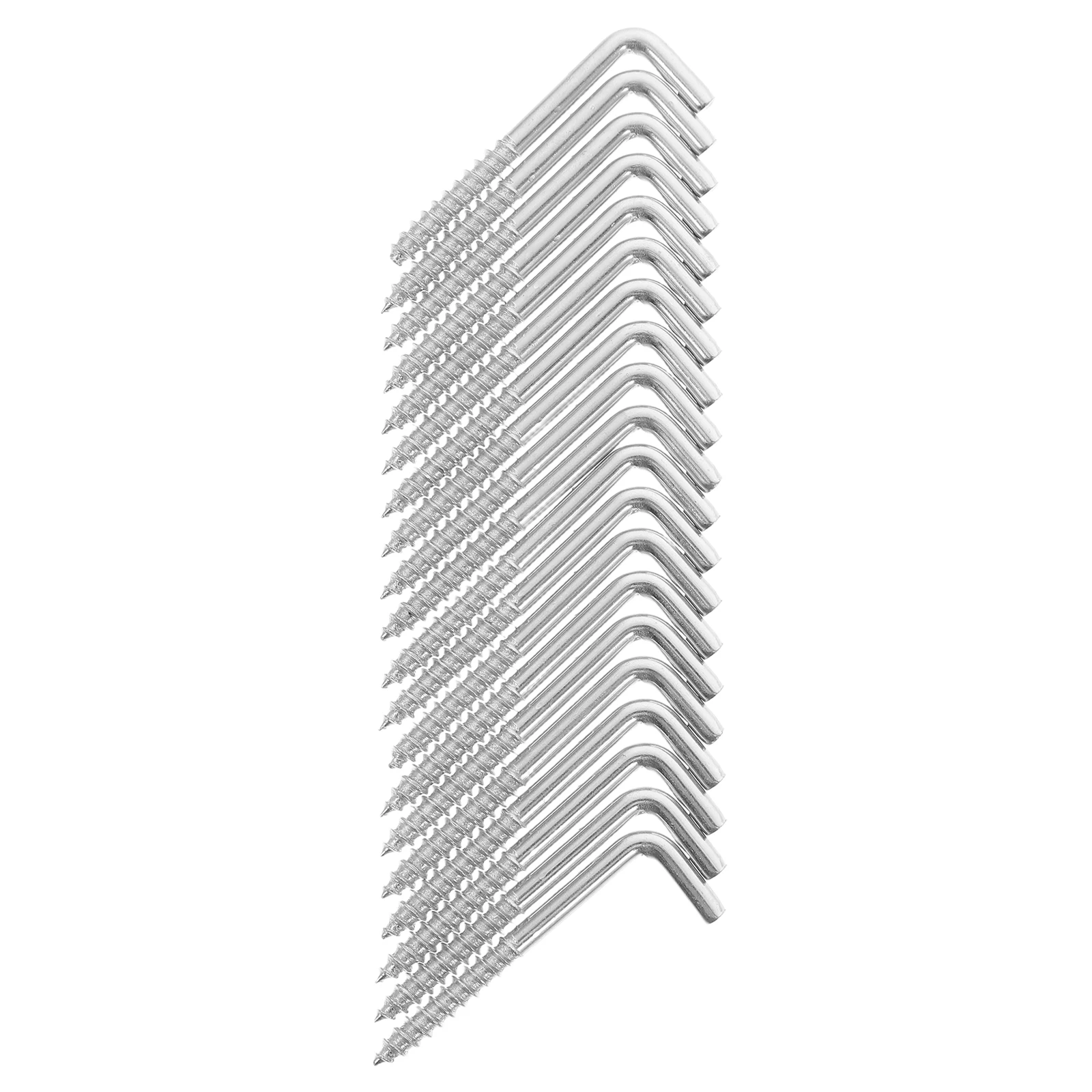 

20 Pcs L Shaped Screw Hook Hooks in Right Angle L-shaped Galvanized Iron Decorative