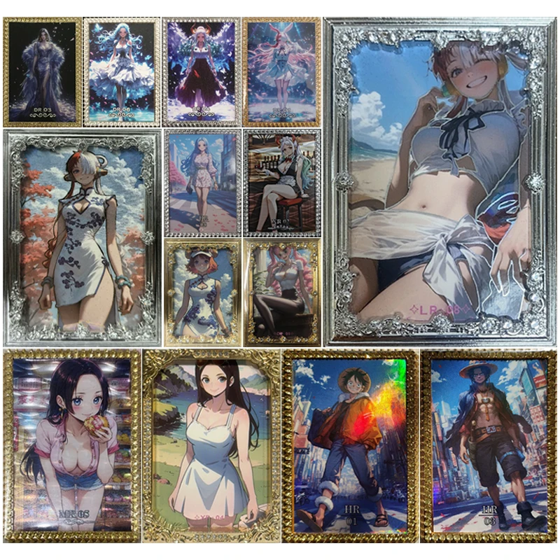 Anime One Piece Hancock Nami Robin Vivi Uta Perona Reiju Yamato Luffy Ace Diamond Card Collection Cards Christmas Birthday Gifts