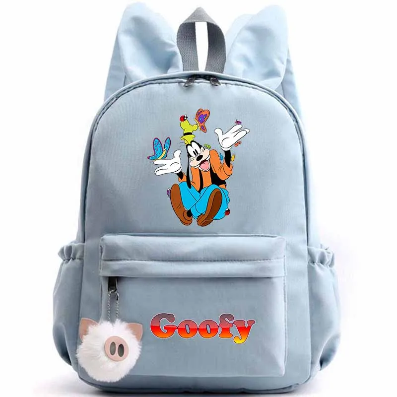 Disney A Goofy Movie Backpack for Girls Boys Teenager Children Rucksack Casual School Bags Travel Rabbit Ears Backpacks Mochila