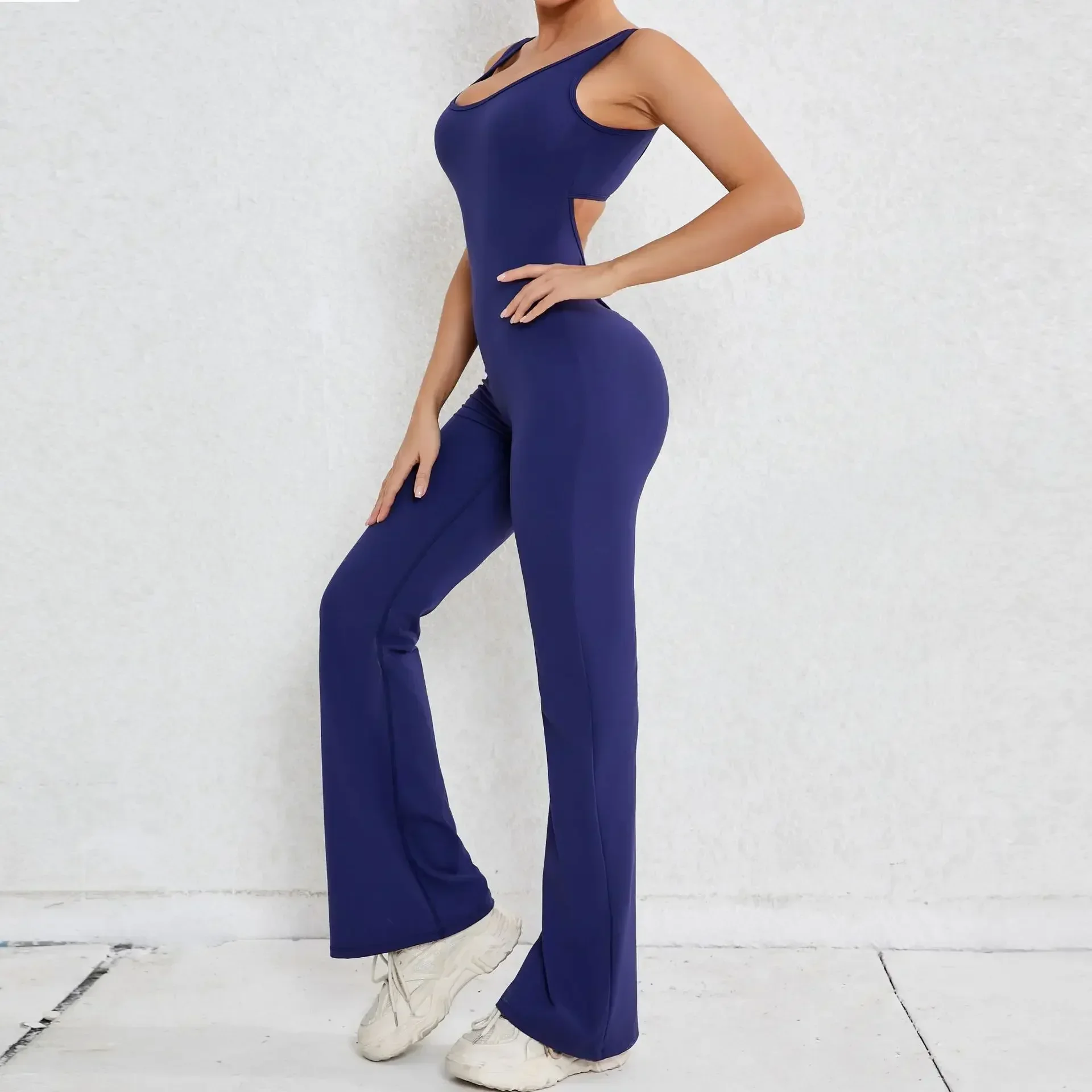 Seamless Yoga Jumpsuits Sports Fitness Hollow-out Beauty Back Hip-lifting One-Piece Exercise Workout Gym Tracksuit For Women