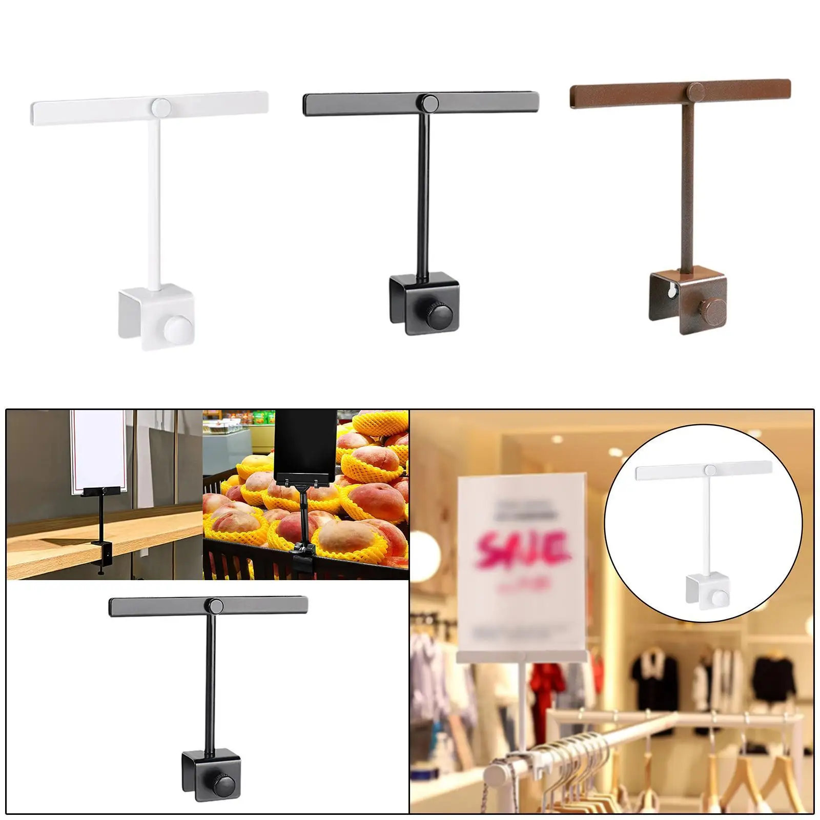 

Sign Holder Clamp Versatile Easy Installation Shop Clothing Holder Price Card