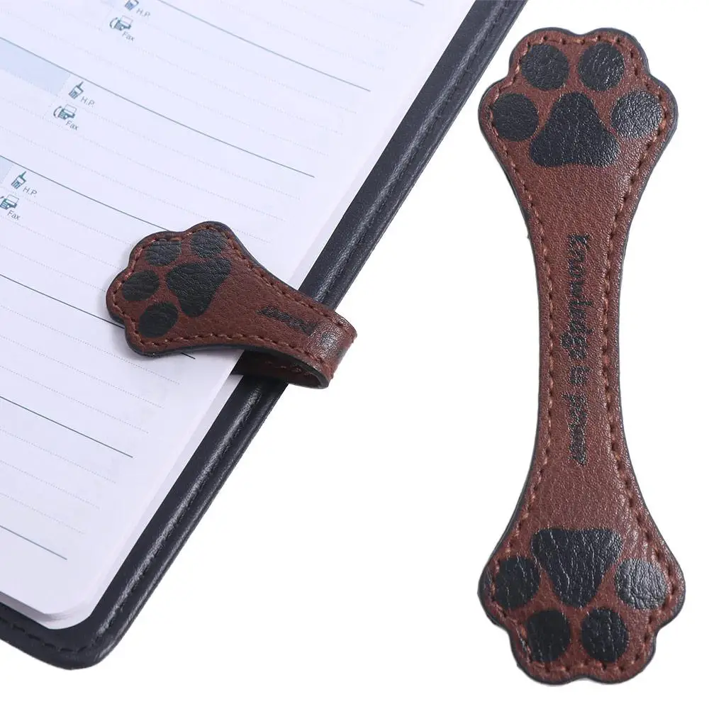 Paper Clip Cat Paw Cat Paw Bookmark Magnetic Engraved Magnetic Page Clip Retro Faux Leather Cat Paw Printing Bookmark Readers