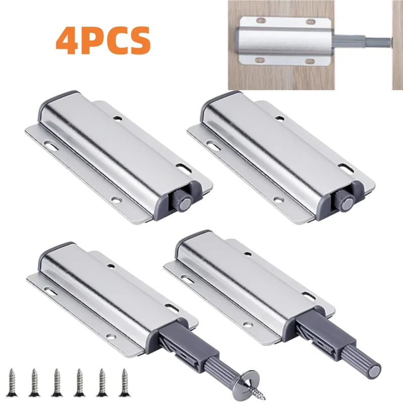 4pcs Push To Open System Damper Buffer For Cabinet Door Cupboard Catch For Home Kitchen Furniture Hardware Home Accessories