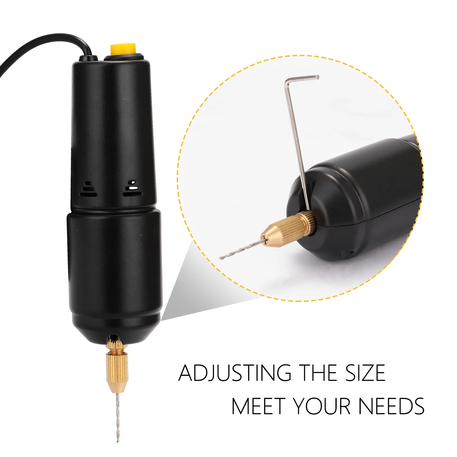 Handheld Electric Drill -U36 Mini Handheld Electric Drill USB Puncher 5V Power Small Grinding Tool for Jewelry Pearl Resin DIY