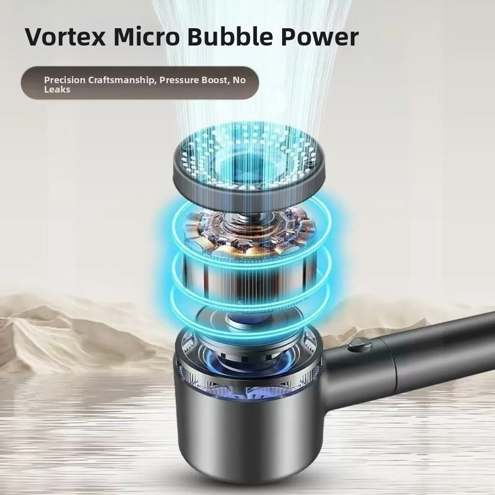 High Pressure Bathroom Showerhead Set 5 Speed Adjustment One-Key Stop Handheld Shower Hand Easy To Install