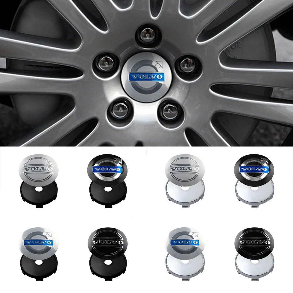 4pcs Car Wheel Center Hub Caps For Volvo RDESIGN T6 AWD S40 S60 S90 XC40 XC60 XC90 V40 V50 V60 V70 Auto Decoration Accessories