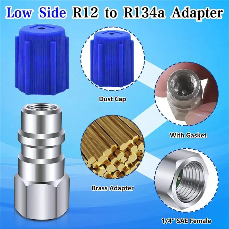 5X R12 To R134a Conversion Kit,AC Retrofit Fitting Adapter Kit, 1/4Inch Female , For Auto A/C Refrigerant System