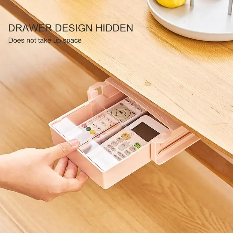 Self Stick Pencil Tray Under Desk Drawer Storage Box Stationery Organizer Stand For Pens Office Home Storage Organizer