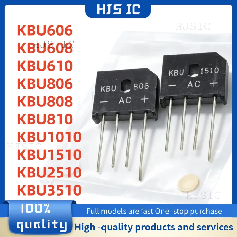 5-10uds New 100% KBU606 KBU608 KBU610 KBU806  KBU808 KBU810 KBU1010 KBU1510 KBU2510 KBU3510 KBU Rectifying Bridge In Stock