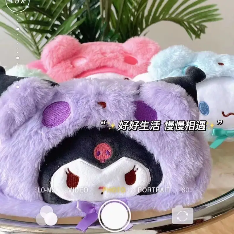 Anime periféricos pochacco kuromi caixa de papelaria grande capacidade saco de lápis bonito saco de maquiagem de pelúcia carteira portátil melodia presentes