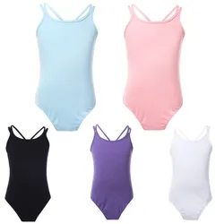 Toddler Girls Ballet Gymnastics Leotard Bodysuit Cotton Sleeveless Ballerina Unitard Stage Performance Training Practice