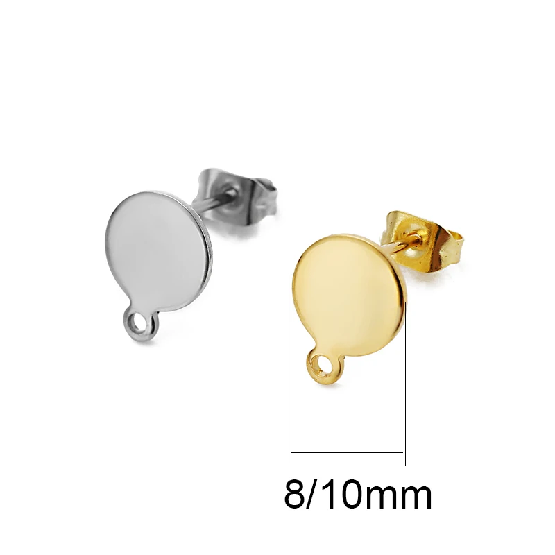 20 Stks/partij Hypoallergeen Roestvrij Staal Stud Earring Haken Connector Met Earring Stop Backs Voor Diy Sieraden Maken Bevindingen