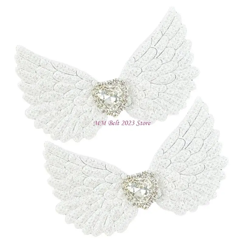 49ME Girl Flat Clip Hairpin Wing Gothic Heart Glitter Balletcore for Women Girl