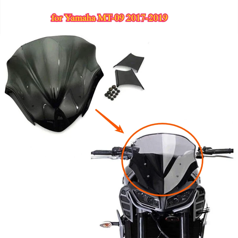 Motorcycle Parts Front Screen Windshield Shield Screen for Yamaha MT-09 2017-2019 Modified windshield accessories