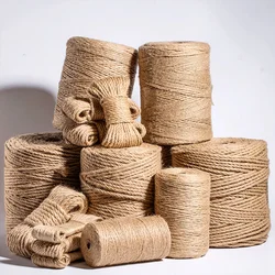 1-10mm Natural Rope Jute Ribbon Sewing DIY Wedding Cord Craft Natural Thread Twine Bulk Handmade Party Christmas Home Decortion