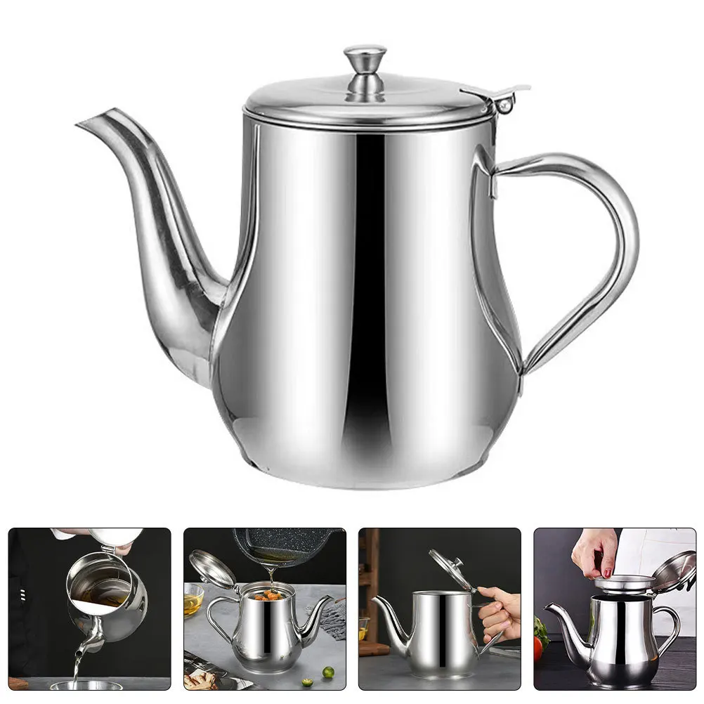 

2Pcs Kitchen Oil Container Stainless Steel Oil Strainer Pot Large Capacity Grease Separator Pot Cooking Use Grease Can