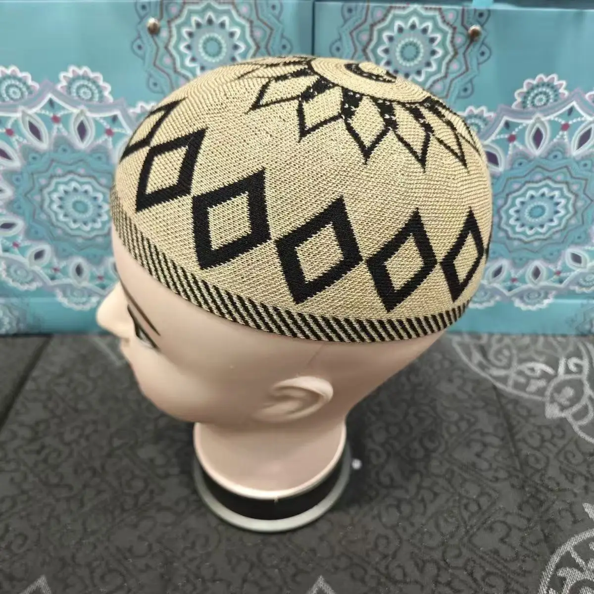 شحن مجاني قبعات مسلمة للرجال Colthing الكروشيه متماسكة قبعة تركيا الكوفي الإسلامي الكيباه اليهودية عمامة الأبيض القطن شبكة 0786 #4