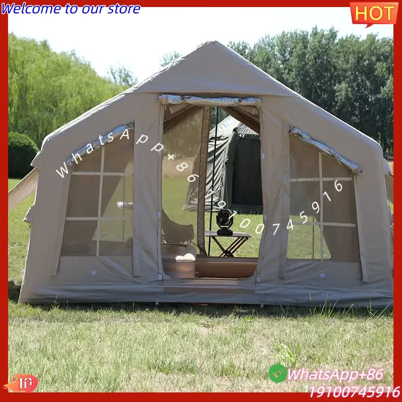 2026 Forerunner Oxford Four-season Easy Setup Inflatable Camping Tent Waterproof Windproof Hand Pump Air Glamping Mesh