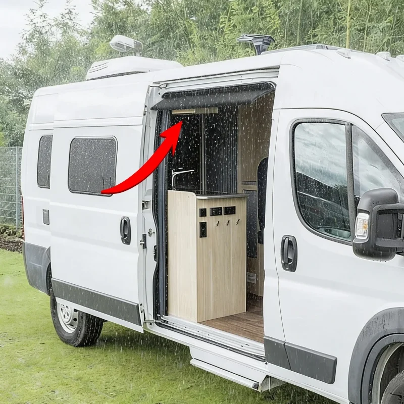 

1 шт. Дефлектор дождевика для автодома/кемпера/фургона Fiat Ducato, VW T5, T6, Ford Transit (для раздвижных дверей)