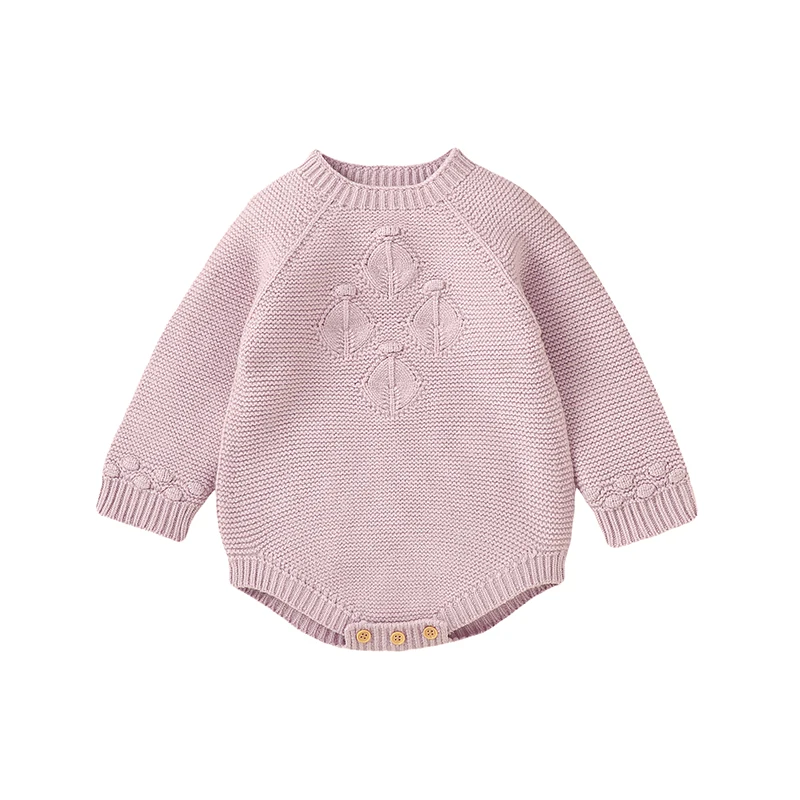 Skin-friendly Baby Girls Jumpsuit Long Sleeve 0-12 Months Newborn Pajamas Clothes Knit Spring &Autumn Infant Sweatshirt Rompers