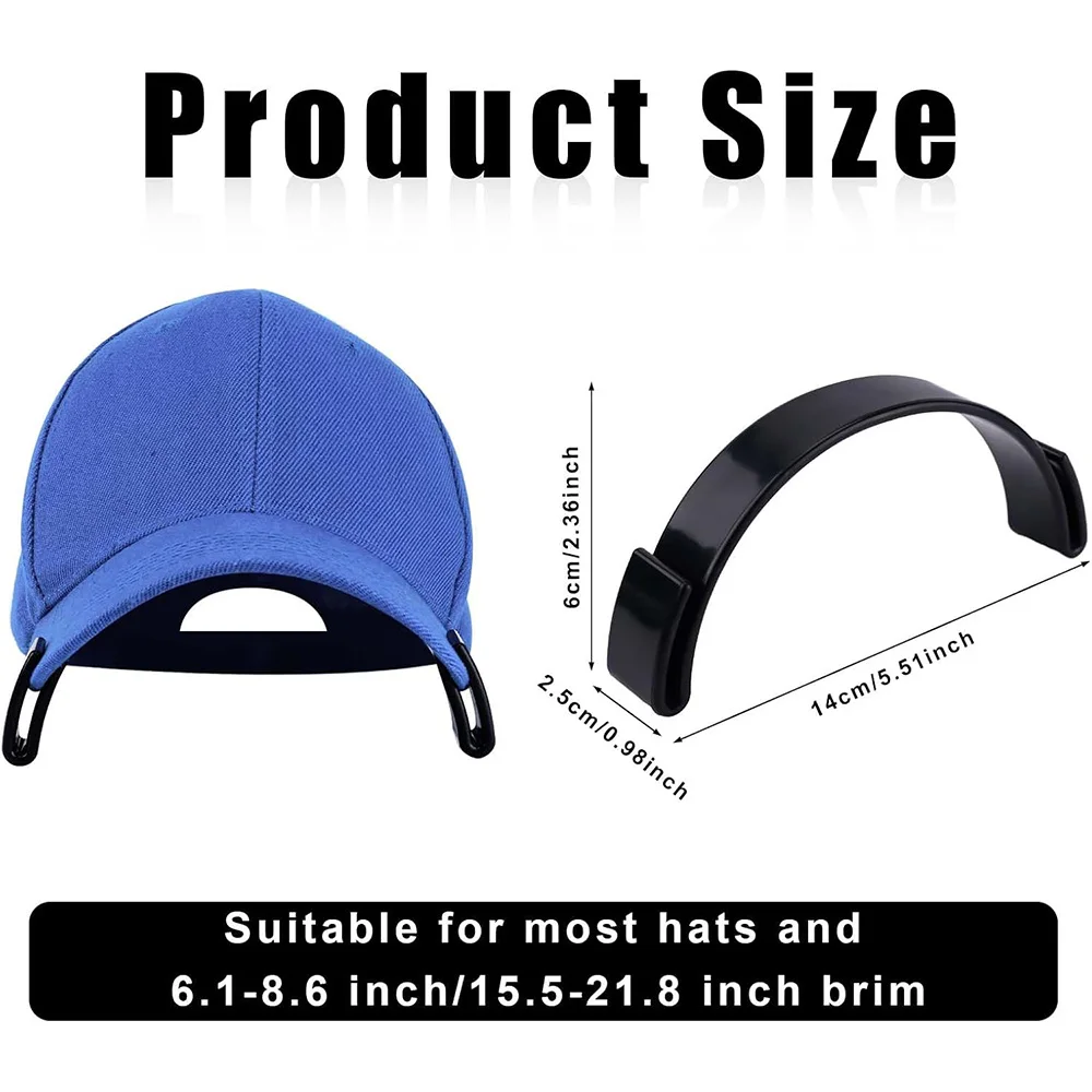 2PC Hat Brim Bender No Steaming Required Curving Tool Baseball Caps Hat Edge Curving Shaping Band For Perfect Brim Curve