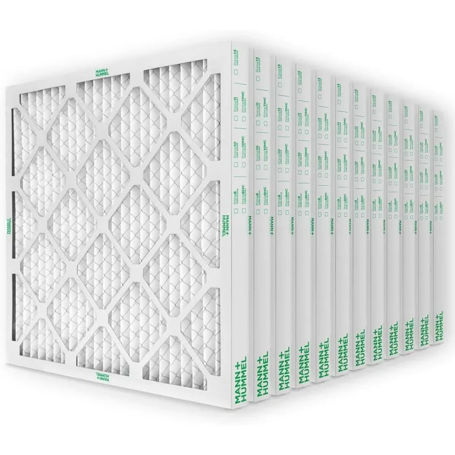 16x16x2 MERV 11 علبة مرشحات هواء لفرن التيار المتردد HVAC مطوية مكونة من 12 حجمًا دقيقًا 15.5 × 15.5 × 1.75 بوصة فلتر أبيض عالي الكفاءة