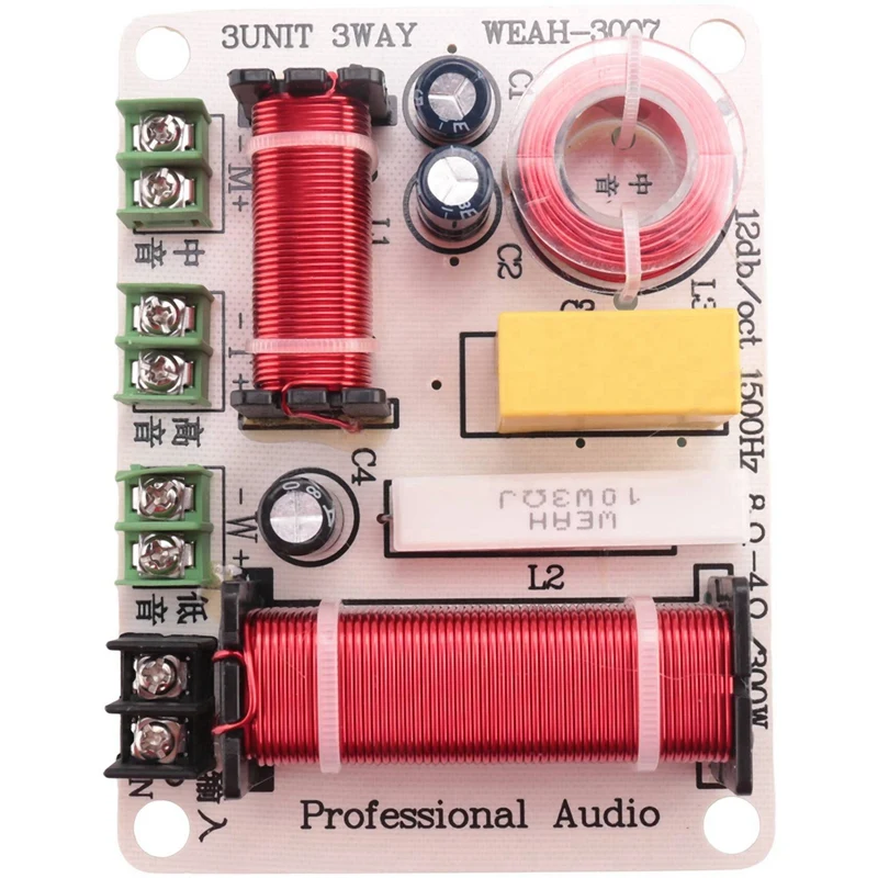 

2X 3-полосный динамик, делитель частоты, 300 Вт, Hi-Fi кроссоверный фильтр, распределитель частоты для DIY, модификация домашнего динамика