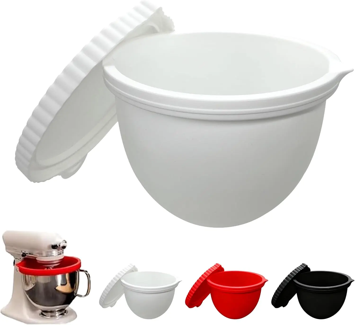 Custom Fit Silicone Liners for KitchenAid 5 Qt Mixers Non Slip Silicone Bowl Insert Heat Resistant for Baking and Mixing