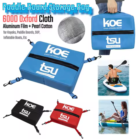 Paddle Board Storage Bag Stand-Up Paddleboard Deck Cooler Bag Sealed Zipper Food Storage Bag for Kayak Surfing Accessories 600D
