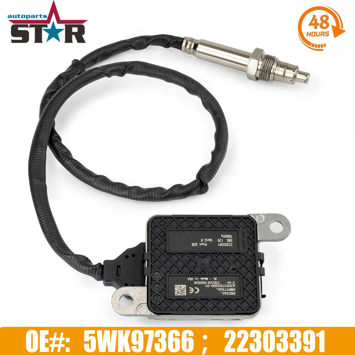 

Nitrogen Oxygen Nox Sensor 5WK97366 22303391 For Volvo Truck D11 D13 D16 For Mack MP8 ENG-VE13 EM-USA17 EAS-SD (2-BOX) POST-CAT