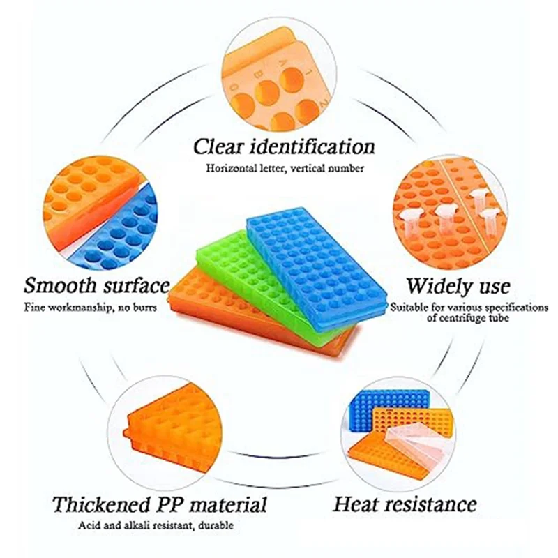 A98U 3Pcs Tube Rack Double-Sided Plate Centrifugal Pipe Rack for 0.5Ml-2Ml Centrifugal Pipe 60 Holes