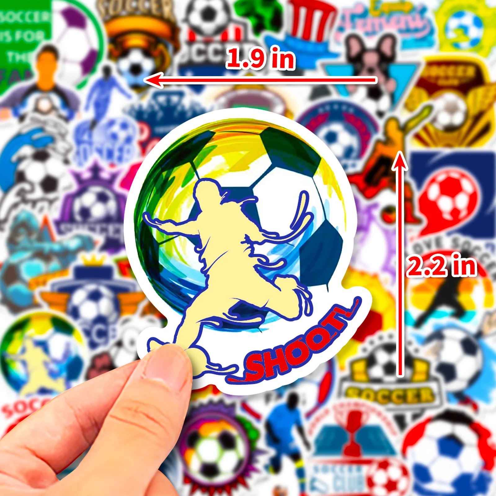 10/25/50pcs Soccer Football Sports Graffiti Stickers for DIY Skateboard Car Helmet Suitcase Notebook Water Bottle Phone Laptop