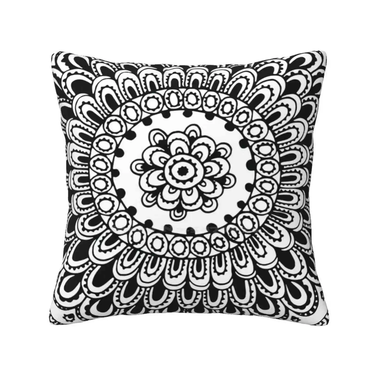 Mandala Black And White By Hayley Lauren Design Home Sofa Car Cushion Cover Pillowcase Henna Hayley Lauren Design